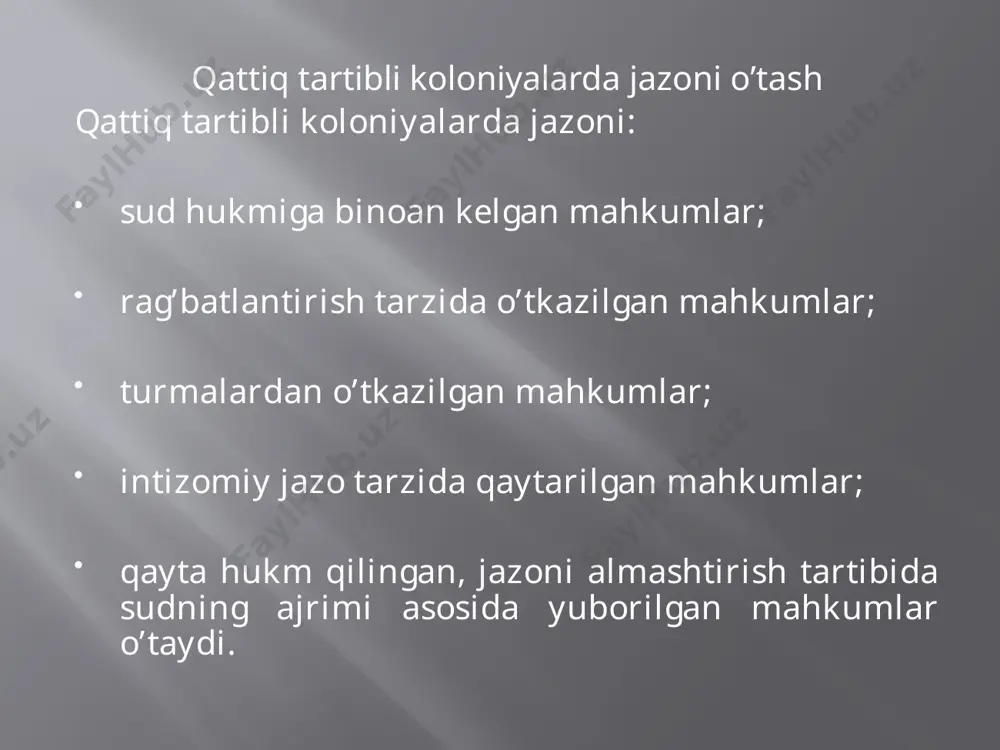 kaloniyalar va turmalar da jazon io‘tash - Page 4