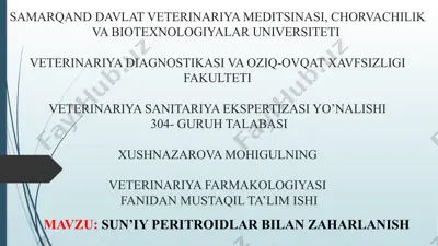 veterinariya farmakologiyasi — PPTX