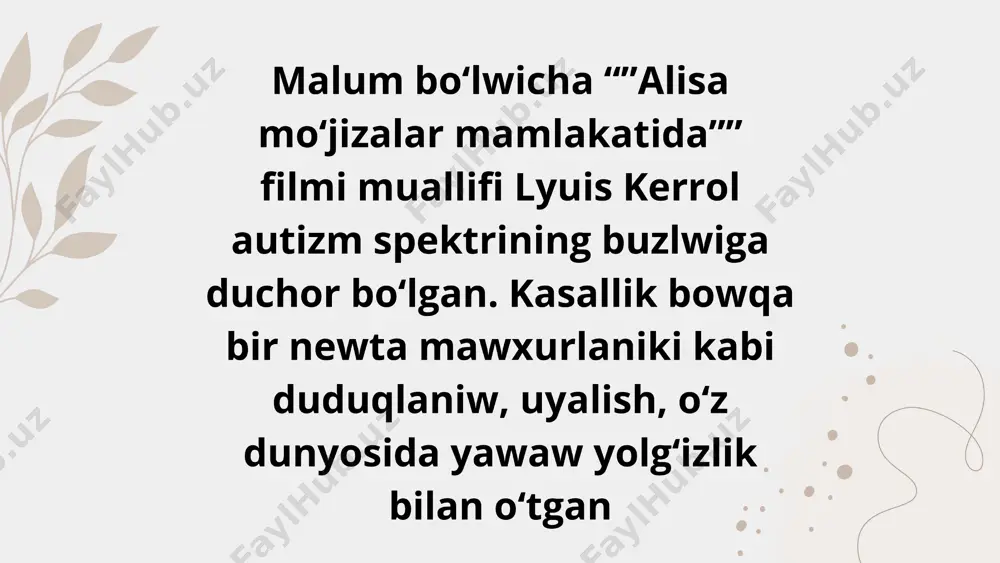 autizm va daun sindromiga chalingan mashxurlar - Page 2