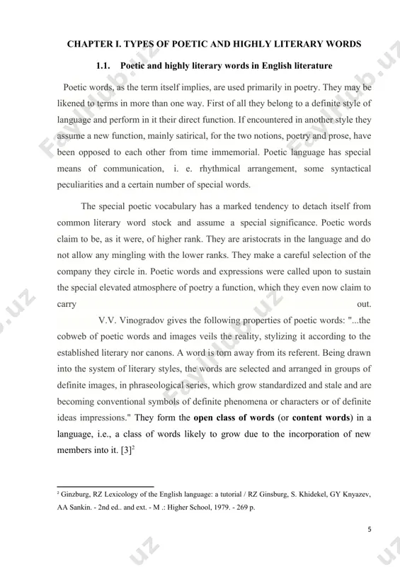 words can also be used in everyday speech, though they are less commonly used than more modern words. some people may use poetic words to express themselves more creatively, while others may use archaic words as a way to connect with the past or to add a sense of formality to their speech. poetic words and stylistic devices are essential elements of literature. they add depth, richness, and complexity to literary works, making them more engaging and impactful. from shakespeare's sonnets to maya angelou's poetry, the use of poetic words and stylistic devices has been a hallmark of great literature. in this work, we have explored the significance academic of poetic words and stylistic devices in literature and how they enhance the reading experience. first and foremost, poetic words and stylistic devices can evoke emotions and create vivid imagery in the reader's mind [3]. for example, in emily dickinson's poem …