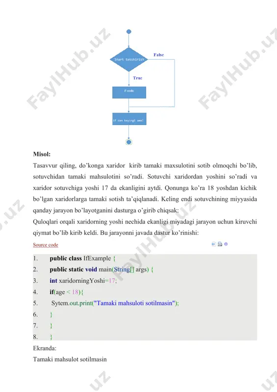 onstitutsiyasi. t.: o‘zbekiston, 2003 y. 2. o‘zbekiston respublikasi kadrlar tayyorlash milliy dasturi. –t.: 1997 y. 3. o’zbekiston respublikasi «axborotlashtirish to’g’risida»gi qonuni. xalq so’zi, 2004- yil, 11- fevral. 4. o’zbekiston respublikasi «elektron tijorat to’g’risida»gi qonuni. xalq so’zi, 2004- yil, 21- may. 5. o’zbekiston respublikasi «elektron raqamli imzo to’g’risida»gi qonuni. xalq so’zi, 2003 йил, 11 декабрь. 6. o’zbekiston respublikasi «elektron hujjat aylanishlar to’g’risida»gi qonuni. xalq so’zi, 2004- yil, 21 may. 7. karimov i.a. o’zbekiston – bozor munosabatlariga o’tishning o’ziga xos yo’li. // 1996, t.: o’zbekiston. 8. karimov i.a. asosiy vazifamiz – vatanimiz taraqqiyoti va xalqimiz faravonligini yanada yuksaltirishdir. 2009 yilning asosiy yakunlari va 2010 yilda o‘zbekistonni ijtimoiy-iqtisodiy rivojlantirishning eng muhim ustuvor yo’nalishlariga bag’ishlangan vazirlar mahkamasi majlisidagi ma’ruzasi. –t.: “o‘zbekiston”, 2009 y. 9. б. страуструп. язык программирования с++. специальное издание.-м.:ооо «бином-пресс», 2006.-1104 с. 10. павловская т.а. с++. программирование на языке высокого уровня – спб.: питер. 2005.- 461 с. 11. подбельский в.в. язык си++.- …