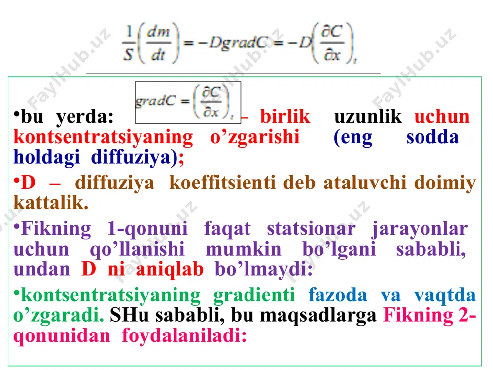 adi. agar bunday aralashmaga uchinchi modda qo’shilsa (ikkala komponentda eriydigan), muvozanat qaror topgandan so’ng, uchinchi modda ikkala qavatda taqsimlanadi va turli kontsentratsiyali eritmalar hosil qiladi. ikki faza orasida taqsimlangan moddaning muvozanat sharti uning fazalardagi kimyoviy potentsiallarining tengligi bo’ladi: 3-moddaning birinchi va ikkinchi fazalardagi ideal eritmalari uchun quyidagini yozish mumkin: o’zgartirishlar kiritib, t = const da demak, uchinchi komponentning eritmalari noideal bo’lsa, molyar qismlar aktivliklar bilan o’zgartiriladi: ideal eritmalar qonunlaridan barcha chetlanish larni aktivlik koeffitsientlari bilan hisobga olinadi. shu sababli, ikkita erituvchida taqsimlanayotgan komponentning aktivliklari aniq bo’lsa, bu tenglamani dissotsilanish yoki assotsilanish jarayonlari uchun qo’llasa bo’ladi. ekstraktsiya ekstraktsiya jarayoni taqsimlanish qonuniga asoslangan, k ning qiymati 1dan qancha katta bo’lsa, modda shuncha ko’p ajratib olinadi. ekstraktsiya amaliyotda sanoatning juda ko’p sohalarida keng qo’llanilayotgan jarayondir. moddalarni bir suyuqlik hajmidan yoki qattiq moddalar jismidan biror erituvchi (ekstragent) yordamida ajratib olishga ekstraktsiya deyiladi. ekstraktsiya misol tariqasida paxta chigitidan yog’ ajratib olinishi, choy damlaganda har xil …