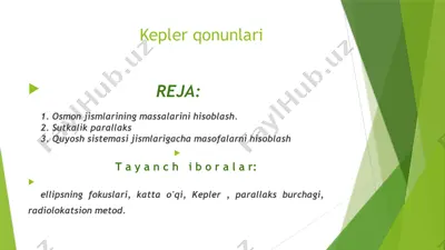 kepler qonunlari — PPTX