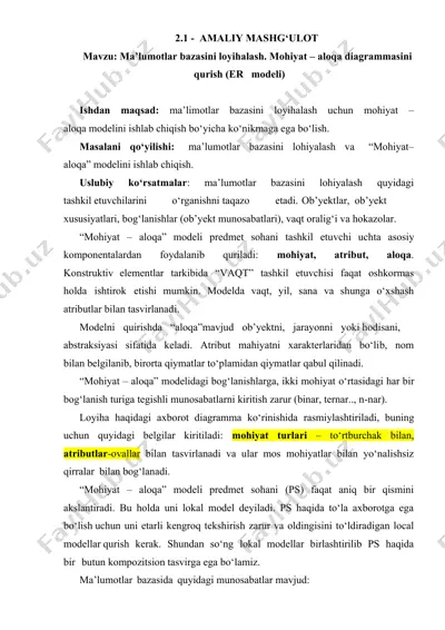 ma’lumotlar bazasini loyihalash — DOCX