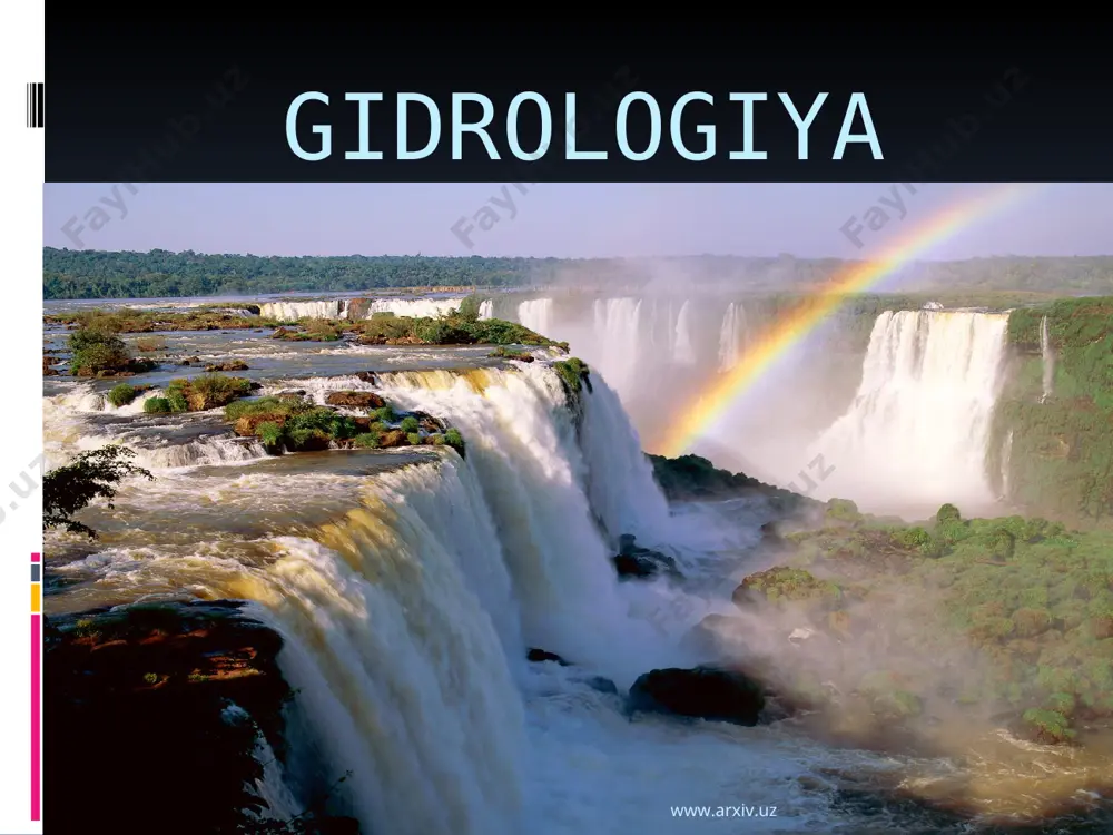 v.uz www.arxiv.uz www.arxiv.uz tadqiqot usullari www.arxiv.uz www.arxiv.uz xulosa gidrologiya fani yer kurrasidagi jamiki suvliklarni o’rganuvchi fan bo’lib, inson hayoti uchun eng kerqakli bo’lgan ehtiyojlardan biridir. shu sababli bu fan qadim-qadimdan o’rganila boshlagan. hozirgi paytga kelib, fan haqida ma’lumotlar ko’lami kengaymoqda. www.arxiv.uz www.arxiv.uz