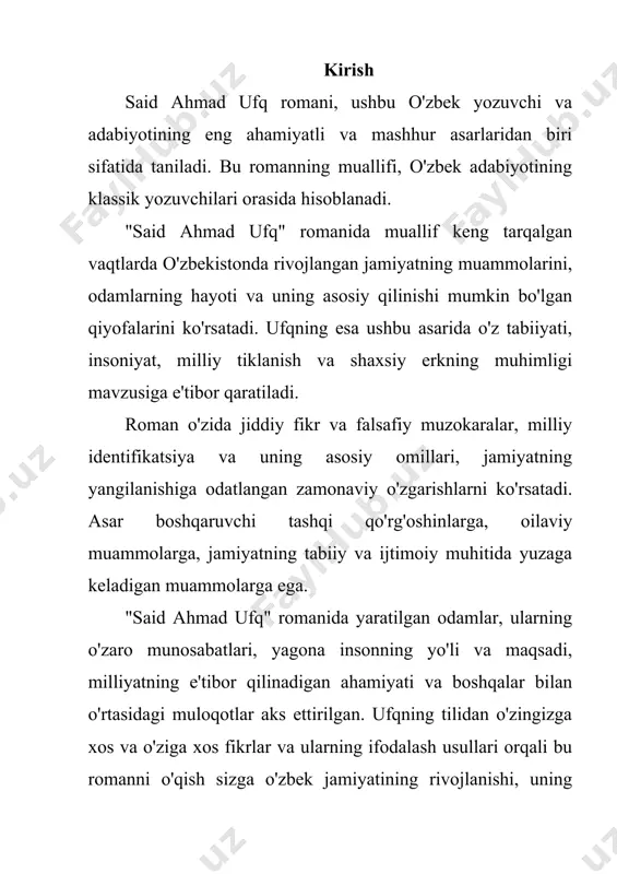 chalari bedor o`tkazgan, farzand kamoli uchun yelib yugurgan, oilasining tinch yashashi uchun har ishga tayyor, atrofdagilarga beminnat mehr bergan betakror zot. ona! bu so`z zamirida olam-olam ma`no mujassam. uni qanchalar ta`rif qilsang, qalbing shunchalar yayraydi. ne-ne shoirlar, yozuvchilar madhini kuylab she`rlar yozgan, qo`liga qalam tutgan shoir yoki adib borki, bu ulug` zotni vasf etgan. negaki, ona murg`ak go`dakni, tol beshikka tayanib, tunlarini bedor o`tkazib, ming bir mashaqqat bilan o`stiradi, bor mehrini berib tarbiya qiladi. farzandi vujudiga kirgan tikan ona qalbiga og`riq beradi. jigarbandi nogoh qoqilsa, ko`ngli qalqib ketadi. qismat taqozasi bilan bolasi uzoqroqda yashasa, ko`zlari yo`lda, qo`llari duoda bo`ladi:ollohim nuridiydamni o`zing panohingda asra !farzandimning iqbolini baland qil! ona oldidagi qarzdorlik tuyg`usi uni munosib darajada qadrlashga, e`zozlashga undaydi. ijod ahlida esa, bu tuyg`u yuz chandon ziyodroq bo`lishi tabiiy. o`zbekiston xalq yozuvchisi said ahmadning “ufq” asarida buni yorqin ko`rishimiz mumkin. said ahmad “ufq “ romanida xalqimiz hayotining kichik, biroq mazmun-mohiyati jihatdan juda …