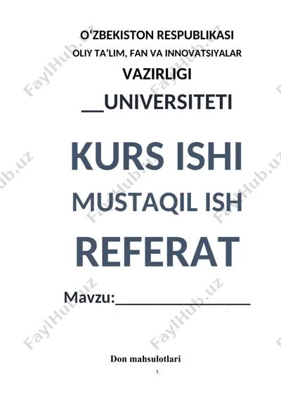 don mahsulotlari — DOCX