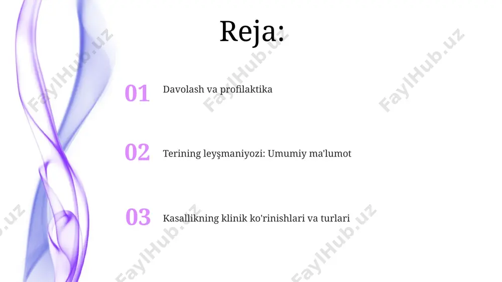 qo'llashni o'z ichiga olishi mumkin. terining leyshmaniyozi nima? terining leyşmaniyozi – bu 20 dan ortiq leishmania turining parazitlari keltirib chiqaradigan teri kasalligi bo'lib, janubiy amerika, afrika va osiyo mamlakatlarida, jumladan o'zbekistonda ham uchraydi. davolash usullari turlicha: 5-10 kun davom etadigan antimon preparatlari yoki 1-3 oy davom etadigan amfoteritsin b kabi antifungal dorilar qo'llanilishi mumkin, ammo davolanish kursi kasallikning og'irligiga bog'liq. yuqish yo'llari va xavf omillari yuqish ehtimolini oshiruvchi omillar orasida, 70% dan ortiq holatlarda, yuqori xavfli hududlarda (masalan, braziliyaning amazon o'rmonlari yoki hindistonning qishloq joylari) uzoq vaqt turish yoki ishlash, shuningdek, uy hayvonlari bilan yaqin aloqada bo'lish kiradi. kasallikka chalinish xavfi immuniteti zaiflashgan, 12 yoshgacha bo'lgan bolalar va 65 yoshdan oshgan keksalar, shuningdek, hiv infektsiyasi bilan kasallangan odamlarda yuqori bo'lib, bu ularning tanasining himoya mexanizmlarini susaytirishi bilan bog'liq. kasallikning qo'zg'atuvchisi va tarqalishi qum pashshalari (phlebotomus va lutzomyia jinslari) kasallikning qo'zg'atuvchisini odamga yuqtiradi, ularning 700 dan ortiq turi mavjud bo'lib, ularning …