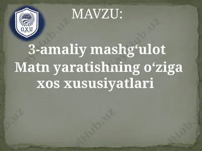 akademik yozuv tushunchasi — PPTX