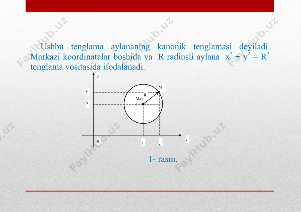 = |x| yoki y2= 4 |x| + 4. ushbu tenglama uchlari (-1; 0) va (1; 0) nuqtalarda, fokuslari koordinatalar boshida, direktrisalari mos ravishda x =-2 va x = 2 to`g`ri chiziqlardan iborat, abssissa o`qi simmetriya o`qi bo`lgan parabolalarniifodalaydi (7-rasm). d d¢ 0 f x y a x k m y 0 image2.png image3.png image4.png image5.png image6.png image7.png image8.png image9.png image10.png image11.png image12.png image13.png image14.png image15.png image16.png image17.png image18.png image19.png image20.png image21.png image22.png image23.png image24.png image25.png image26.png image27.png image28.png
