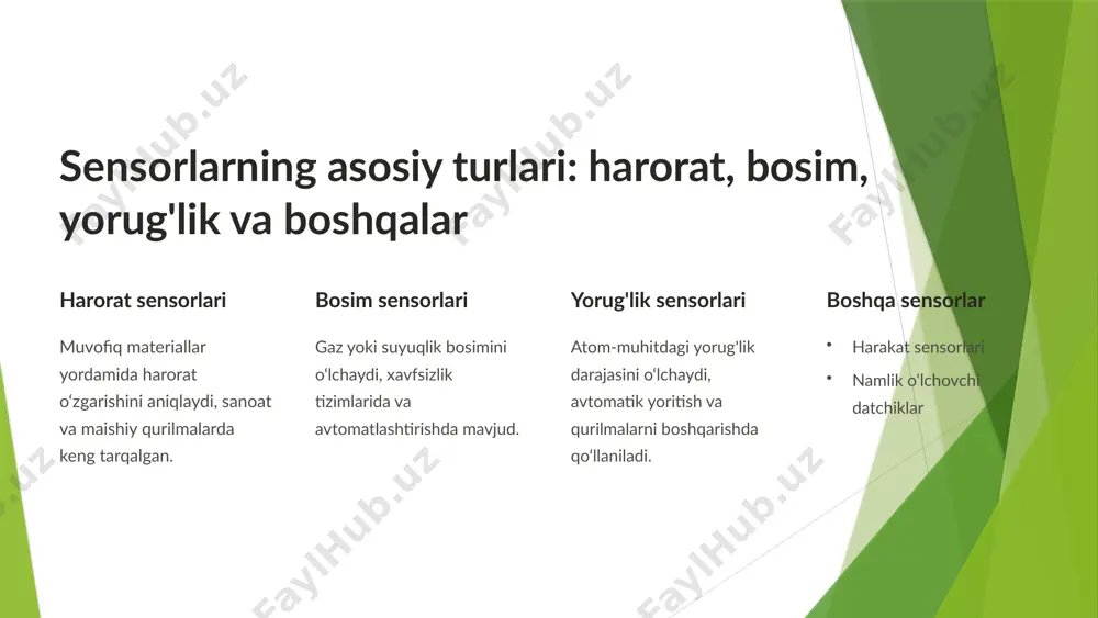 sensorlar va datchiklarning boshqaruv tizimlari - Page 5