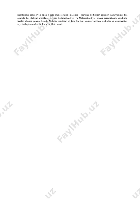 qtisodiyotga taalluqli bo‗lib, to‗la ish bilan ta'minlanganlik darajasida to’lash balansi bilan umumiy iqtisodiy muvozanatga erishishni anglatadi. asosiy makroiqtisodiy maqsadlarning nisbati asosiy makroiqtisodiy maqsadni belgilaydi, bu makroiqtisodiy siyosatning asosiy vazifasini aks ettiradi, uni amalga oshirish ikki shaklda namoyon bo‗ladi: · oraliq makroiqtisodiy maqsadlar; · taktik makroiqtisodiy maqsadlar. birinchisi asosiy makroiqtisodiy o‗zgaruvchilar qiymatlarini tartibga solsa, ikkinchisi milliy iqtisodiyotni o‗zgartiradi. davlat o‗z ixtiyorida iqtisodiyotga ta'sir o‗tkazish uchun foydalanishi mumkin bo‗lgan tegishli vositalarga ega. davlat o‗z ixtiyorida iqtisodiyotga ta'sir o‗tkazish uchun foydalanishi mumkin bo‗lgan tegishli vositalarga ega. makroiqtisodiy siyosatning quyidagi vositalari ajratib ko‗rsatiladi. soliq- byudjet siyosati, bu iqtisodiyotga ta'sir o‗tkazish maqsadida soliqlar va davlat xarajatlari bilan manipulyatsiya qilishni anglatadi. fiskal siyosatning birinchi tarkibiy qismi - soliqqa tortish, umumiy iqtisodiy vaziyatga ikki jihatdan ta'sir qiladi: · uy xo’jaliklarining sarflanadigan daromadlarini kamaytirish. masalan, soliqlar aholining tovar va xizmatlarni sotib olishga sarf qiladigan pul miqdorini kamaytiradi, natijada tovarlarga bo‗lgan umumiy talab kamayadi, bu esa yaimning pasayishiga olib …