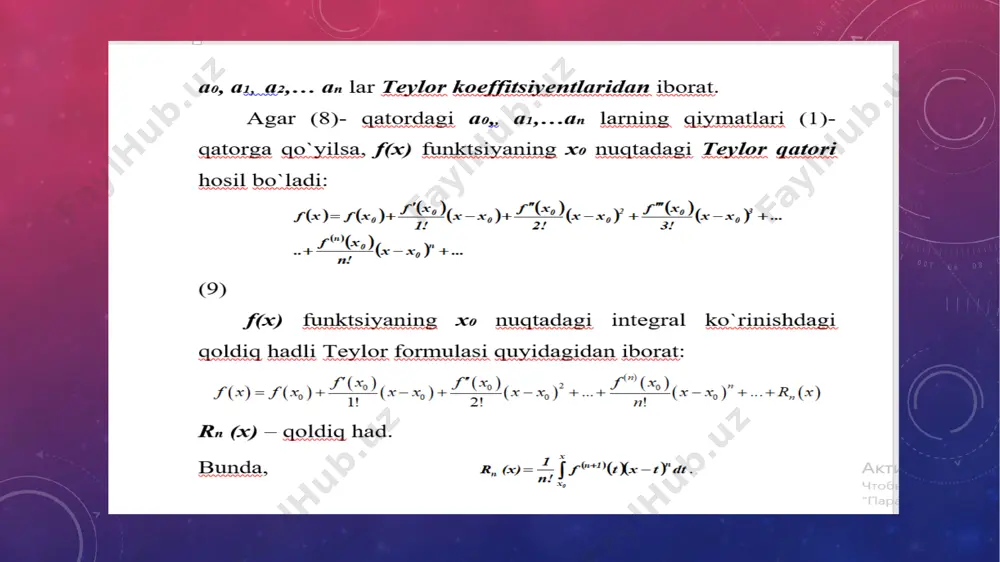 funksiyalarni teylor va makloren qatorlariga yoyishga doir misollar - Page 4
