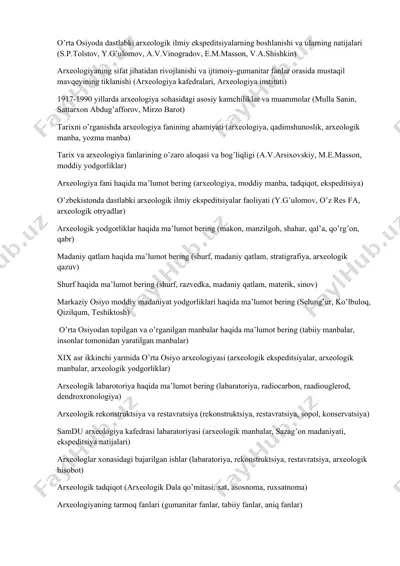 arxeologiya fanining tarixi — DOCX