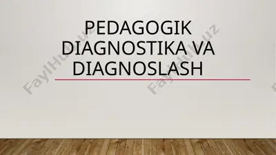 pedagogik diagnostika va diagnoslash — PPTX