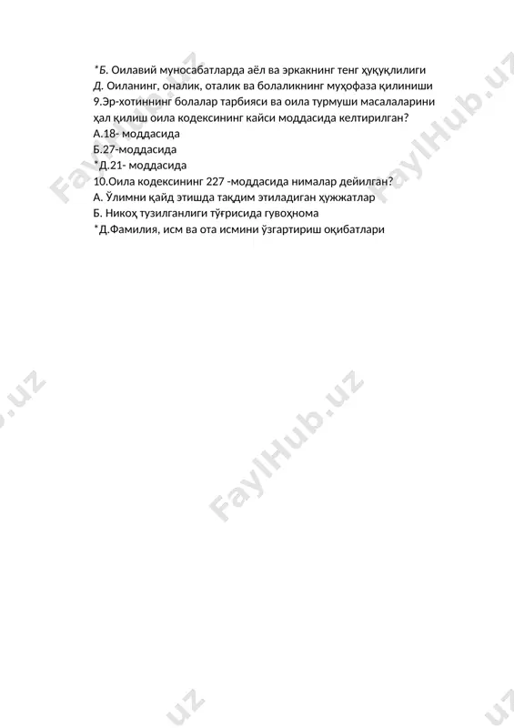 o‘zbekiston respublikasi konstitutsiyasi mavzusida test savollar - Page 2