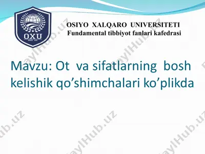 otlarning nom. pl shaklining yasalishi — PPT