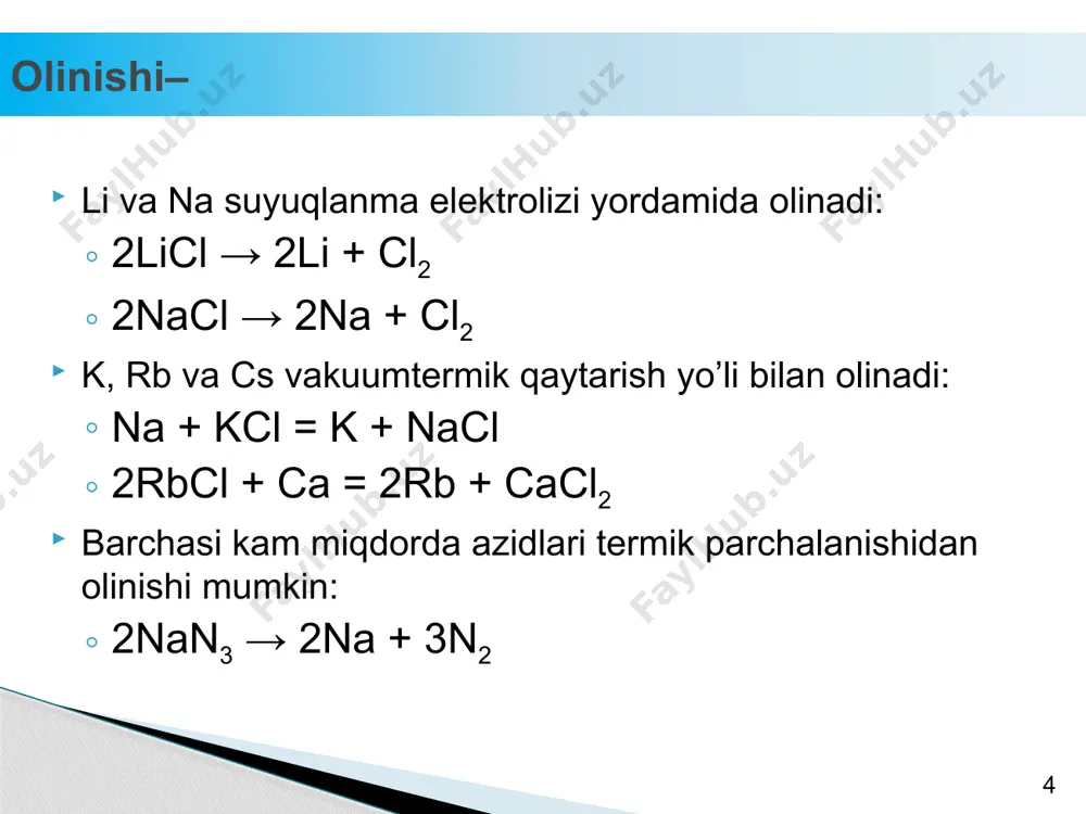 to 8·103 m-1cm-1 (for a comparison, ruii tris(bipyridine) complexes absorb roughly in the same zone with an ε around 1.5·104 m-1cm-1). ideally, a good photosensitizer should absorb on a wide range of wavelengths and with an elevated extinction coefficient, so that as many solar photons as possible, a mandatory condition to observe efficient overall light conversion into a useful form of energy. 12 li ning o’ziga xosligi 13 li mg ga diagonal o’xshash element bog’lanishida kovalent xarakter mavjud kislorodda oksid hosil qiladi li2co3, li3po4 va lif suvda kam eriydi li ko’plab metalorganik birikmalarni hosil qiladi lino3 litiy oksidi hosil qilib parchalanadi: 2lino3 → li2o + 2no2 + 1/2o2 lih 900ºc gacha qizdirishga chidamli, boshqa ishqoriy metal gidridlari 400ºc dan yuqorida parchalanadi this transition is responsible for an absorption in the blue part of the solar spectrum, resulting in the red colour of the complexes, in the form of a broad …