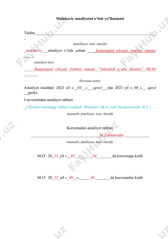 “yuksalish g’alla klasteri” mchj bo‘yicha amaliyot hisobot - Page 5