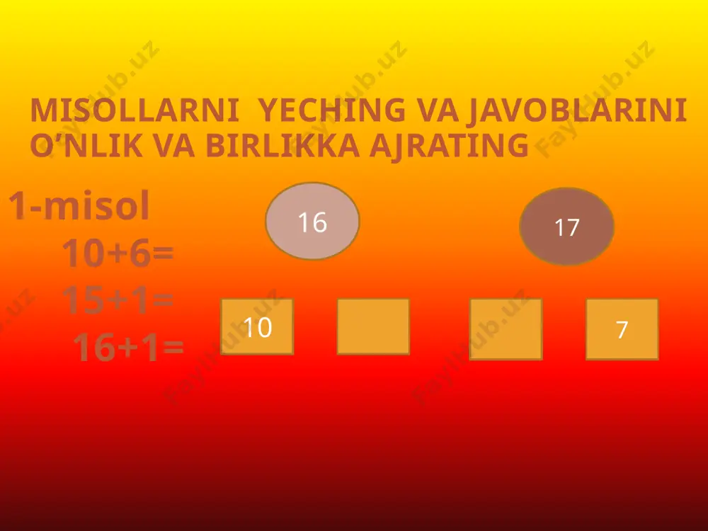 1-sinf matematika 11 dan 20 gacha bo’lgan sonlar dars taqdimoti - Page 5
