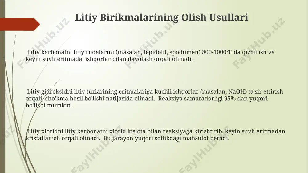 ioh) kuchli asos xossalariga ega bo'lib, ularning ph qiymati 14 dan yuqori bo'ladi. e'tiboringiz uchun rahmat @taqdimot_robot