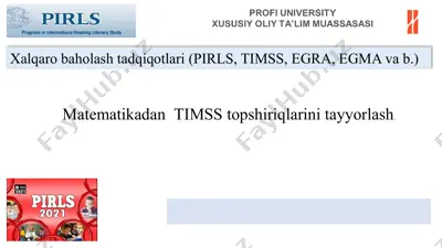 timss topshiriqlarini tayyorlash — PPTX