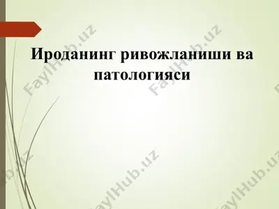 ироданинг ривожланиши ва патологияси — PPT