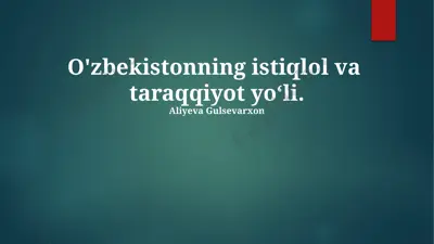madaniy meros obyektlarining rivojlantirish dasturi — PPTX