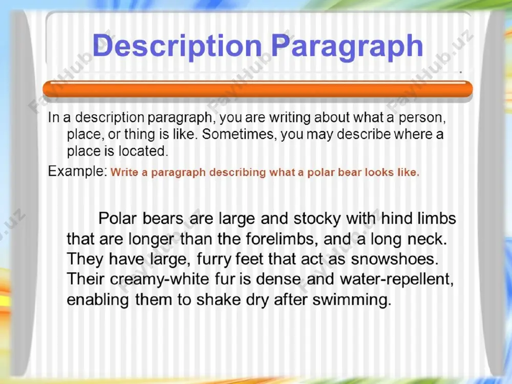 developing paragraphs, desription: descriptive paragraph - Page 5