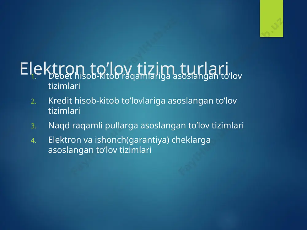internet to’lov tizimlari va ularning asosiy turlari - Page 4