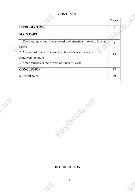 riptive method, analytical method. the theoretical value of the course paper is of this research lies in its usage for future scientific writings on the given topic: articles, thesis, essays, etc. the course paper includes introduction, main body, conclusion and list of references. the main part includes the life and writings of sinclair lewis and his influence to american literature and life. the fact that lewis was more of a sociologist than a great writer, that his books lack coherence as works of art because they are didactic and pessimistic, and that he doesn't provide fully developed counterarguments to the archetypes he mocks, leading to works that are more polemical than enjoyable, are not lewis' weaknesses; rather, they are the keys to his continued relevance. lewis was a master satirist, but he was also a cultural visionary who was almost a century ahead of his time. he predicted the rise …