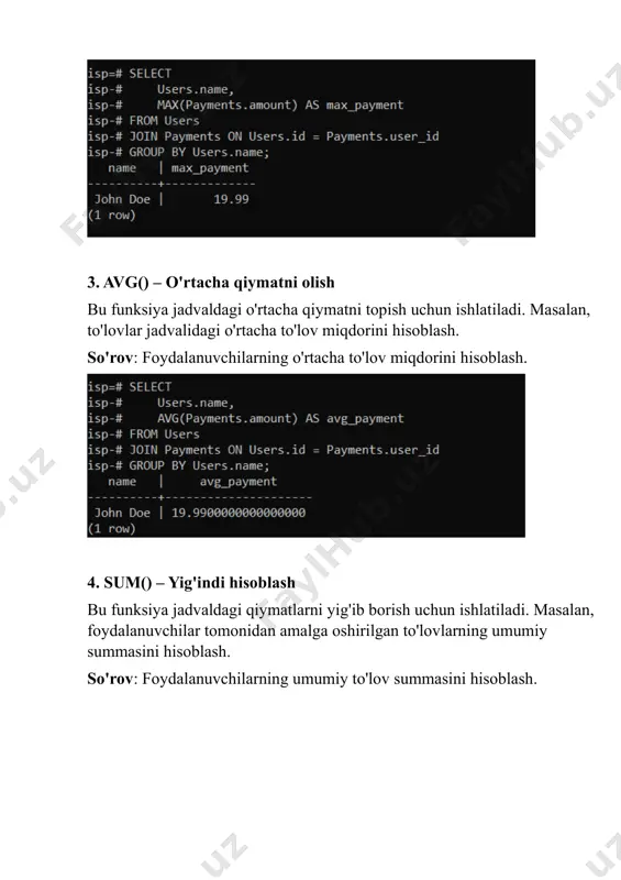 agregat funksiyalar - Page 3