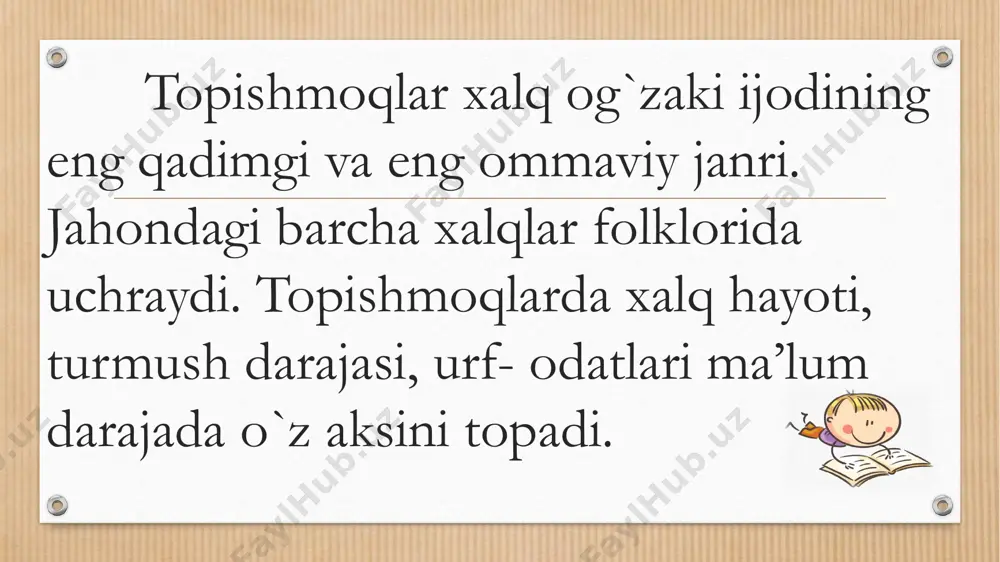 o‘zbek xalq og‘zaki ijodi: maqollar, topishmoqlar va tez aytish - Page 3