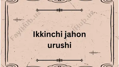 ikkinchi jahon urushi — PPTX