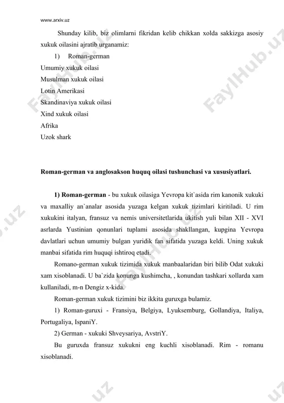 uchraydi. bir kancha shtatlarda fukarolik kodeksi amal kiladi 25 tasida fpk, xamma shtat jinoyat kodeksi, jinoyat protsessual kodekslari bor. xukukiy pretsedent - bu ma`muriy yoki sud organining yozma yoki ogzaki karori bulib, kelajakda xuddi shunday sud karorlarini, kurib chikishda namuna bulib xizmat kiluvchidir. sud yoki ma`muriy pretsedent bir-biridan fark kiladi. albatta xukuk pretsedent shakli sifatida sud yoki ma`muriy organlar, yangi xukukiy normalar yaratish xukukiga egalik kilish mumkin. bunday xollarda xukuk uzining murakkabligi va chalkashliklari bilan fark kiladi. bundan tashkari bu yerda mansabdor shaxs tomonidan suistemollik kilish extimoli bor. shuni xam kayd kilib utish kerakki, sud amaliyotini konun yoki odatga uxshab xukuk shakliga xamma xam kiravermaydi. shunday kilib, sud karorlari xususiy ishga taalukli bulgan, sud karorlari ikki yoklama axamiyatga ega bulishi mumkin: birinchidan, sud faoliyati natijasida ma`lum bir xodisani xal kilishi mumkin. ikkinchidan, bu sud karori kelgusida buladigan xodisalarga xam xuddi shu karorni ishlatish mumkin buladi. - ikkinchi xolda sud karori …