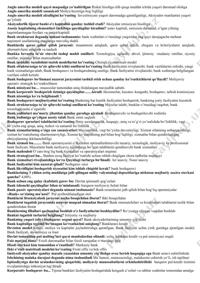 anglo-amerika modeli va riskni hisobga olish — DOCX