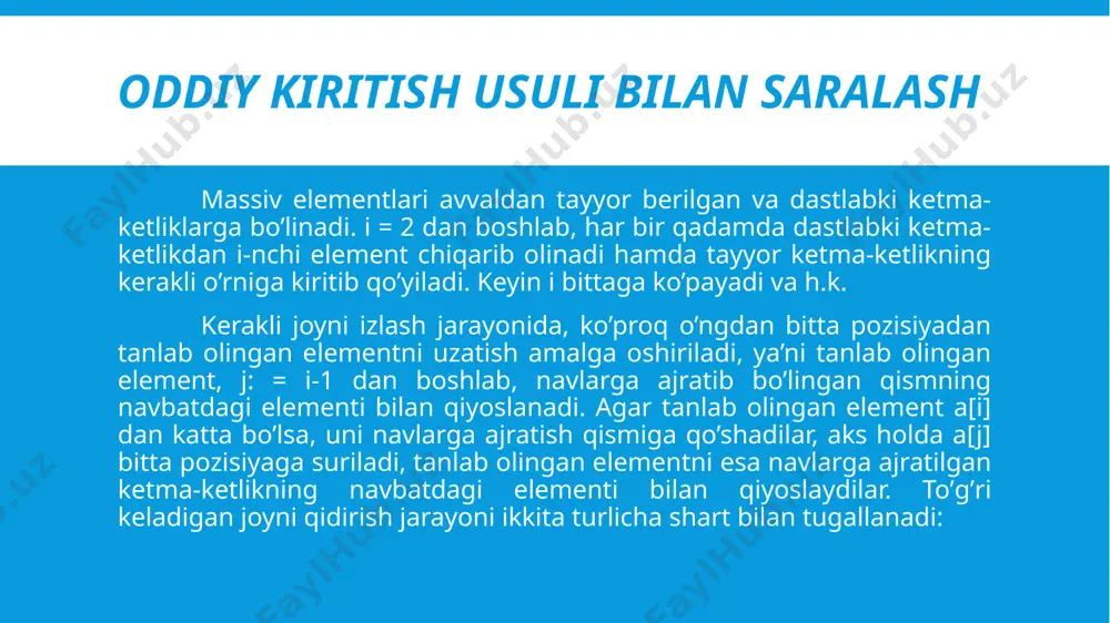 bir o‘lchamli massivlar uchun umumiy algoritmlar - Page 3