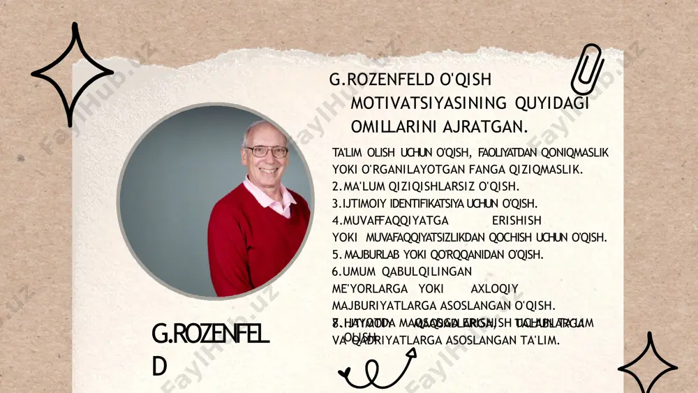 g uchun ham ta’lim va tarbiyaviy qiziqishlami stimullashtirish ayrim vaziyatlarga mos kelsada, ba’zida esa noadekvat bo'lishi mumkin bolalarga ta ’lim va tarbiya berishda eng muhim vazifalardan bin shundan iboratki, yuqoridagi qayd etilgan motivasiyaning o‘zgarish sabablarini inobatga oigan holda, amaliy jihatdan unga ta’sir qila bilish va motivasiyani kamaytiruvchi minimum omillarga olib kela bilish kerak. ta’lim va tarbiyalash jarayonida namoyon bo‘ladigan har qanday motiv va qiziqishlami qanchalik ko‘rib chiqmaylik, binobarin natijada ular rag‘batlantirish va jazolash uslubiga borib to ‘xtaladi. masalan, bolalarni yuqori baholar shaklida doimiy rag‘batlantirish vaqt o‘tishi bilan ta’sirchanlik xususiyati oldingidek ta’sir etmay qoladi. ikkinchi tomondan, doimo past baholarni olish natijasida unga nisbatan kishida kam emosional xavotirlanish hissini oldingiga nisbatan yuzaga keltiradi va o‘zining motivlashtiruvchi ta’sirini yo‘qotadi. vaqti-vaqti bilan ijobiy va salbiy stimullar xarakterini o‘zgartirib turish hamda ularga nisbatan to ‘g‘ri ta’sir kuchini saqlay bilish kerak. bolalaming o ‘quv va tarbiyaviy faoliyatini stimullashtirish kompleks xarakterga ega bo‘lishi kerak bo‘lib, mazkur vaqt …