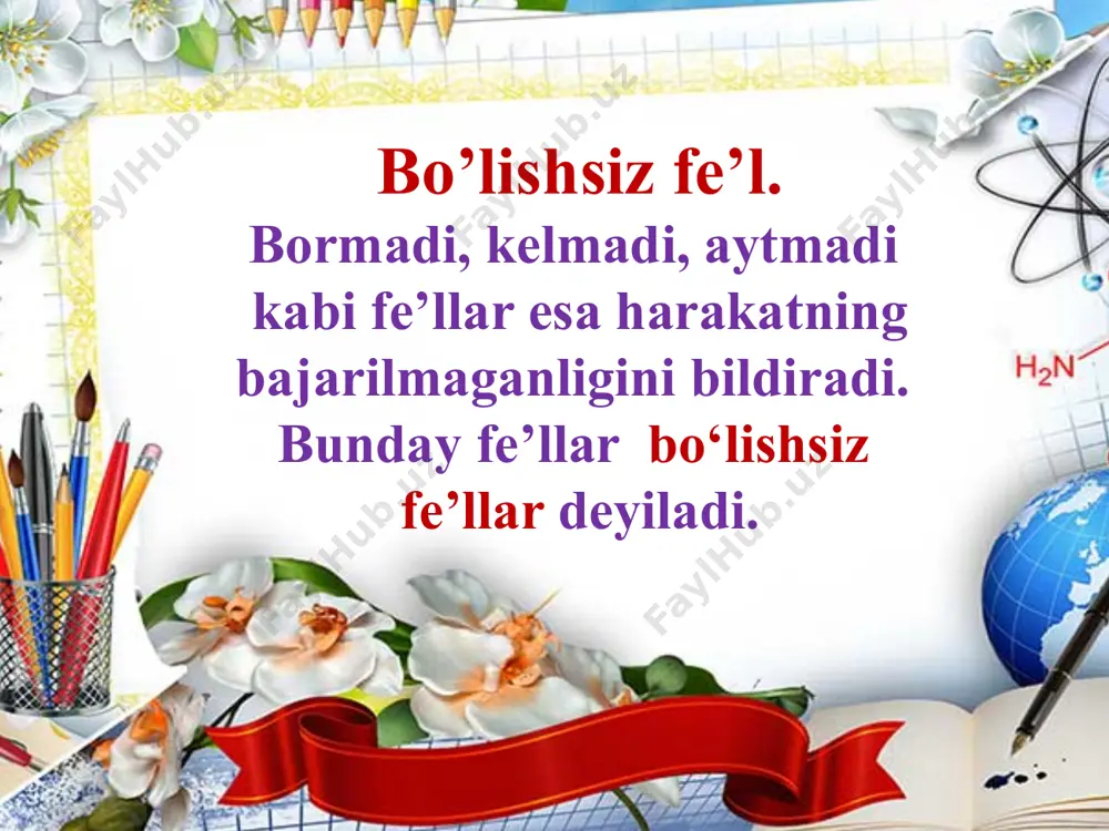 fe'l so'z turkumi dars taqdimoti - Page 5