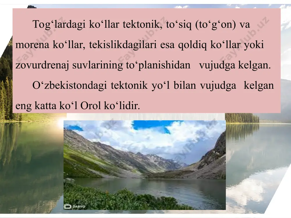 o‘zbekiston ko‘llari, suv omborlari va yerosti suvlari 7-sinf - Page 3