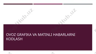 ovoz grafika va matinli habarlarni kodlash — PPTX
