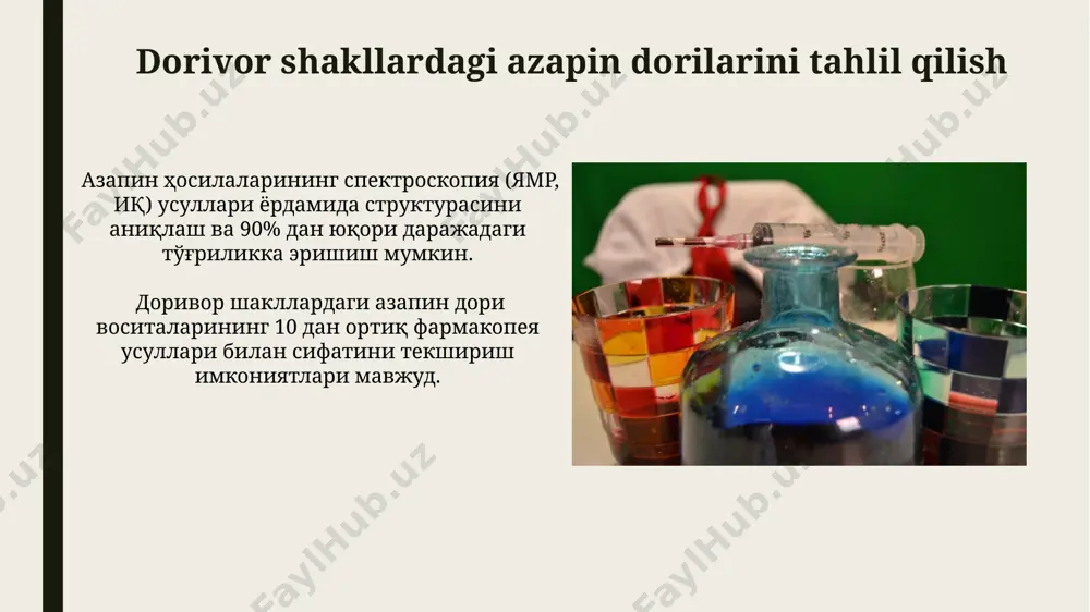 azapin qatori dori moddalar taxlili - Page 4