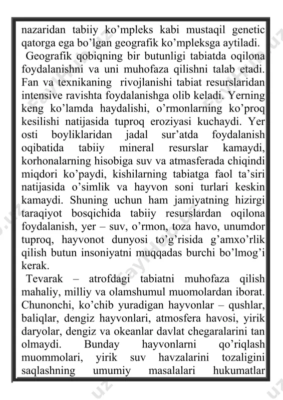 lga oshirilgan, qo’riqxonalar va milliy parklar tashkil etilgan. ular ayniqsa janobiy va sharqiy afrikada ko’p. masalan, kryuger milliy bog’i, kiva milliy bog’i, serengeti qo’riqxonasi, kilimanjaro vulkanik massivi qo’riqxonasi shular jumlasidandir. bu joylarda noyob tabiiy ko’mplekslar – o’rmonlar, savanalar, vulqonlar, yovoyi hayvonlar muhofaza etiladi. amalga oshirilgan tadbirlar natijasida ko’pgina yo’qolib ketish arafasida turgan noyob hayvonlarning bu o’lkadagi soni qayta tiklandi. .