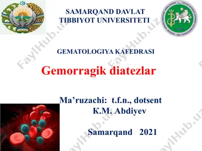 gemorragikdiatezlar — PPTX