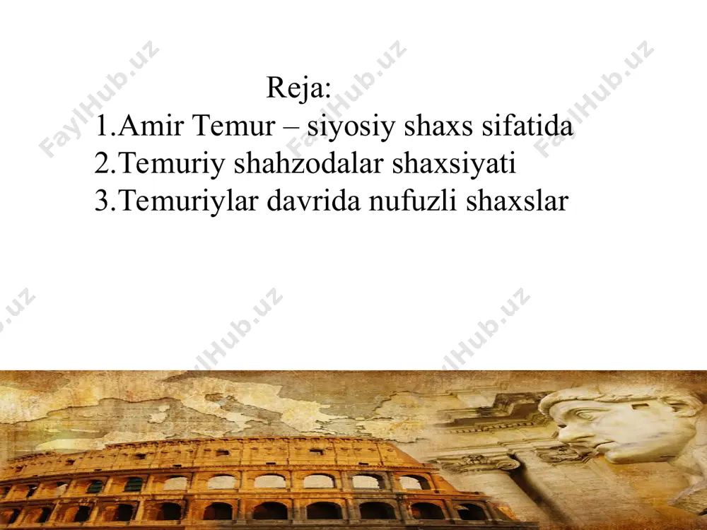 atsiz so’zlar, qon to’kish, asir olish, naqbu g’orat qilish va haram haqorat gaplar bo’lmasdi. u bexato fikrli, ajoyib, farosatli, mislsiz darajada baxtli,ulug’vorligi o’ziga muvofiq, qat’iy azm bilan so’zlovchi, boshiga kulfat tushganda ham haqgo’y kishi edi…”. “amir temur bo’sh vaqtida ko’proq shaxmat o’ynar edi. u bu o’yinning ustasi bo’lib, bu boradagi zamonasining eng oldi kishilari bilan bemalol dona sura olar edi. temur shaxmat taxtasini jang maydoni kabi ko’rib o’ynardi. shu tariqa u fikrlarini yanada teranlashtirar edi”. ispan elchisi rui gonzales klavixo “…podshoh lo’labolishga yonboshlagan holda shoyi ko’rpacha ustida o’tirar edi. podshohning egnida gulsiz silliq shohi yaktak, boshida uzun telpak, telpakning yuqorisida qizil, yoqut, javohir va boshqa qimmatbaho toshlar qadalgan. podshoh elchilarni yaxshi ko’rib olish uchun yaqinroq kelishlarini so’radi, chunki shohning ko’zlari keksalikda shunday xiralashib qolgan ediki, hatto kipriklarini ochib qarashga ham madori yo’q edi” , deya ta’riflaydi. shubhasiz u amir temurni yoshi yetmishga yaqinlashgan paytlarda ko’rgan. amir temurning oyog’ida jarohati bo’lgan. …