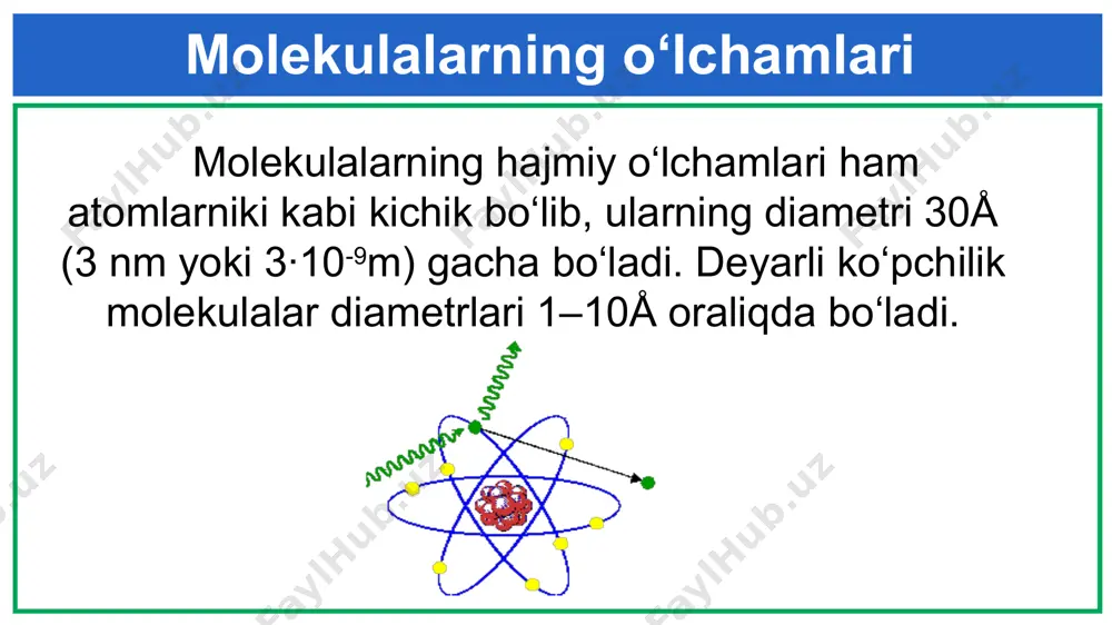 molekulalarning o‘lchami, nisbiy va absolut massasi. mol va molar massa. - Page 4