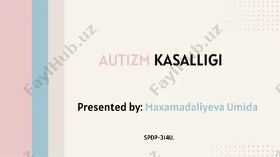 autizm kasalligi — PDF