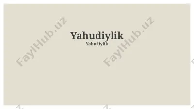 yahudiylik — PPTX
