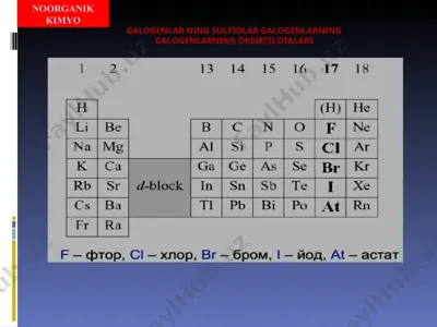 galogenlar ning sulfidlar galogenlarning galogenlarning oksikislotalari — PPT
