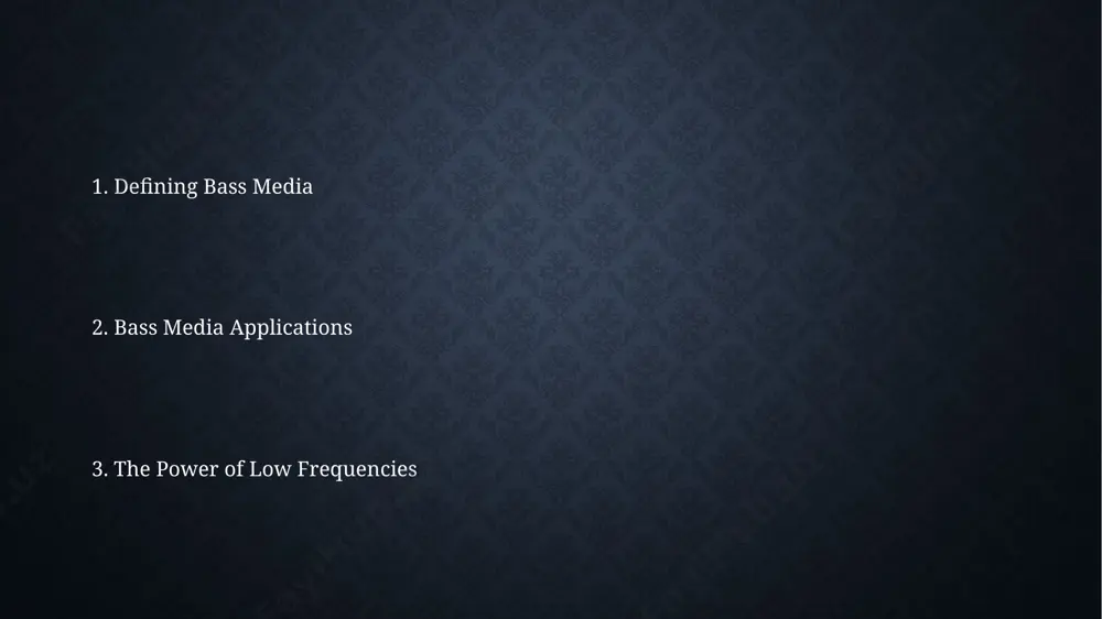 plugins significantly impacted bass production, allowing for precise frequency manipulation, achieving sub-bass frequencies down to 16 hz, previously difficult to reproduce accurately. advances in psychoacoustic modeling and virtual reality (vr) audio allow for the simulation of bass responses within various acoustic environments, enabling producers to optimize their mixes for diverse listening spaces and systems, impacting the final sound quality. types of bass media subwoofers are categorized by size (e.g., 8-inch, 10-inch, 12-inch, 15-inch, etc.), significantly impacting their frequency response and output capabilities, with larger drivers generally producing deeper bass. bass media includes passive radiators, which are non-powered drivers that vibrate in response to air pressure changes, adding depth to the low-frequency range without requiring additional amplification, enhancing system efficiency. the history of bass media the digital revolution of the late 20th and early 21st centuries saw the explosion of bass-centric electronic music genres such as dubstep and trap, facilitated by …